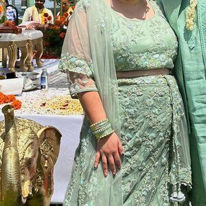 Mint Lehenga Choli / Sari (Size 34-38)